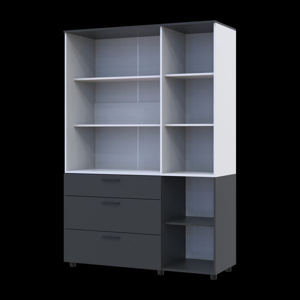 Skriňa na oblečenie Doros Thorn Antracit/Biela 3 DTD/3Z police 135x51.6x200 (44900518) 44900518 foto