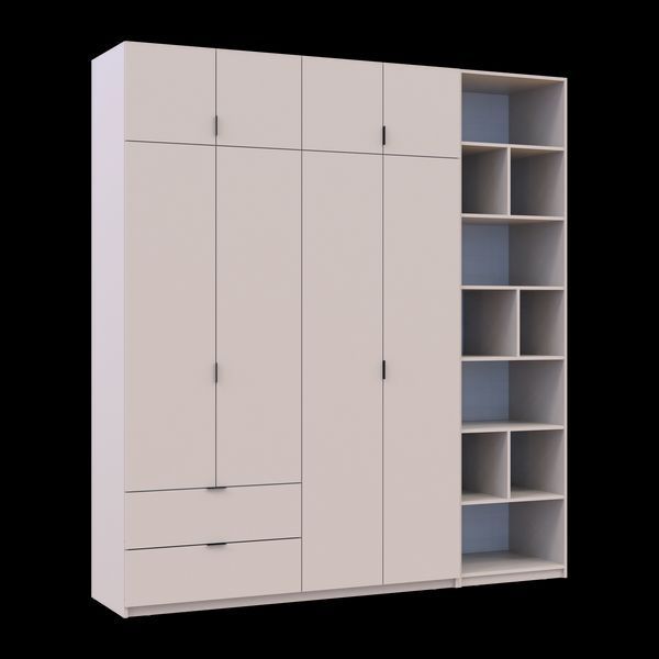 &Scaron;atn&iacute;kov&aacute; skriňa Doros Lukas Ka&scaron;m&iacute;r s reg&aacute;lom 4 dvere 220x50x240 (42005927) 42005927 foto