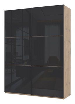 Skriňa s posuvn&yacute;mi dverami Doros G-Caiser Dub Evok / Čierny 2 Skla / 3 časti 180x60x240 (80737751) 1782247289 foto