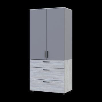 Skriňa na oblečenie Doros Thorn Borovica Natti/Siv&aacute; 2 DTD/3Z tyč 90x51.6x200 (44900465) 44900465 foto