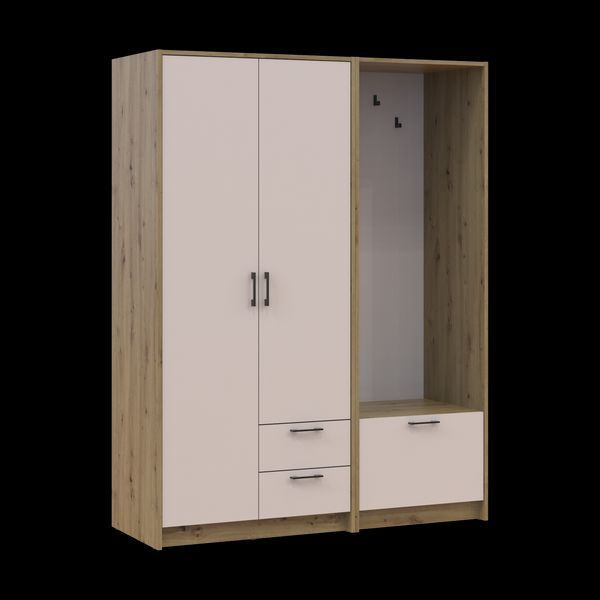 &Scaron;atn&iacute;kov&aacute; skriňa Doros Rondi s ve&scaron;iakom Dub Artisan/Ka&scaron;m&iacute;r 2 DTD 142x52x195 (42005268) 2857973374 foto