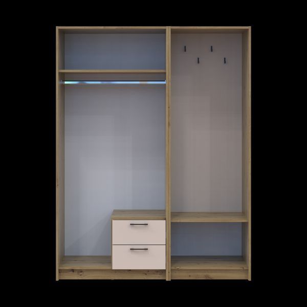 &Scaron;atn&iacute;kov&aacute; skriňa Doros Rondi s ve&scaron;iakom Dub Artisan/Ka&scaron;m&iacute;r 2 DTD 142x52x195 (42005268) 2857973374 foto