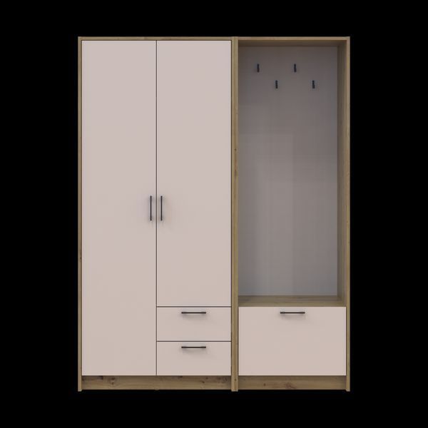 &Scaron;atn&iacute;kov&aacute; skriňa Doros Rondi s ve&scaron;iakom Dub Artisan/Ka&scaron;m&iacute;r 2 DTD 142x52x195 (42005268) 2857973374 foto