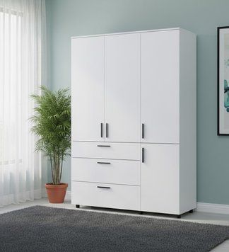 Skriňa na oblečenie Doros Thorn Biela 3 DTD/3Z tyč 135x51.6x200 (44900485) 44900485 foto