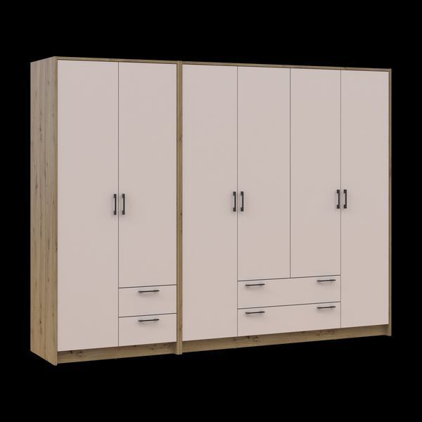 &Scaron;atn&iacute;kov&aacute; skriňa Doros Rondi Dub Artisan/Ka&scaron;m&iacute;r 2+4 DTD 242х52х195 (42005656) 42005656 foto