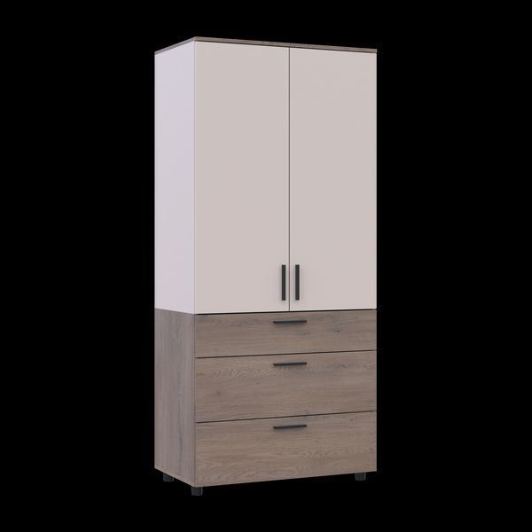 Skriňa na oblečenie Doros Thorn Cremona Cannolo/Ka&scaron;m&iacute;r 2 DTD/3Z tyč 90x51.6x200 (44900453) 44900453 foto