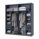 &Scaron;atina s posuvn&yacute;mi dverami Doros G-Caiser Antracit/Biela vložka Dub Evok 2 dvere / 5 časti 220x60x240 (42005418) 42005418 foto 2
