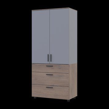 Skriňa na oblečenie Doros Thorn Cremona Cannolo/Siv&aacute; 2 DTD/3Z tyč 90x51.6x200 (44900457) 44900457 foto