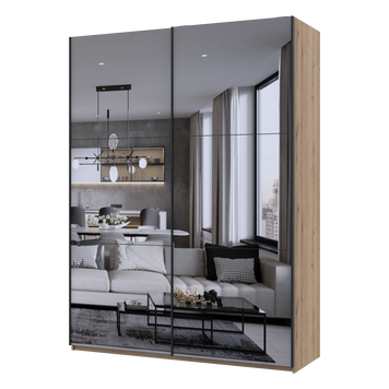 Skriňa s posuvn&yacute;mi dverami Doros G-Caiser Dub Evok 2 Zrkadl&aacute; / 3 časti 180x60x240 (80737752) 80737752 foto