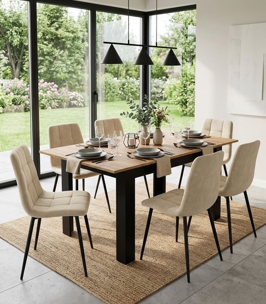 Rozkladac&iacute; st&ocirc;l NP 120&ndash;160&times;80 Kraft + čierna (100155161) 100155161 foto