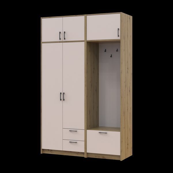 &Scaron;atn&iacute;kov&aacute; skriňa Doros Rondi s ve&scaron;iakom a nadstavbou Dub Artisan/Ka&scaron;m&iacute;r 2 DTD 142x52x236 (42005272) 2857987708 foto