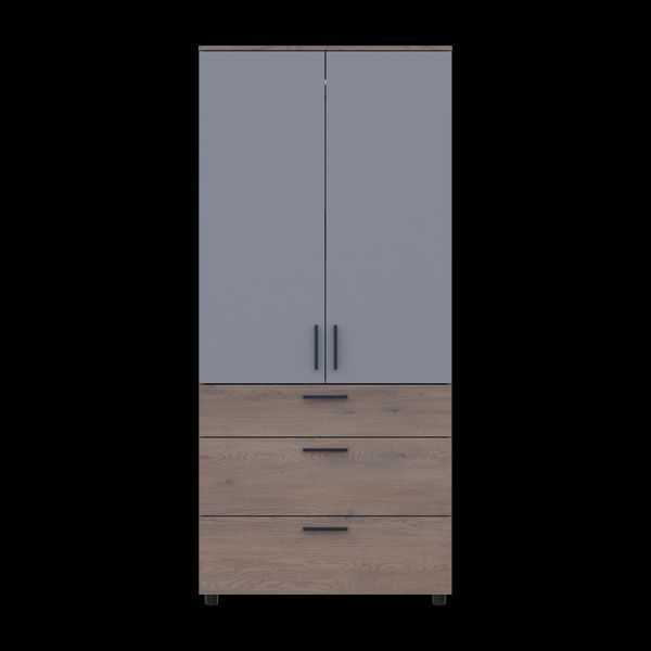 Skriňa na oblečenie Doros Thorn Cremona Cannolo/Siv&aacute; 2 DTD/3Z tyč 90x51.6x200 (44900457) 44900457 foto